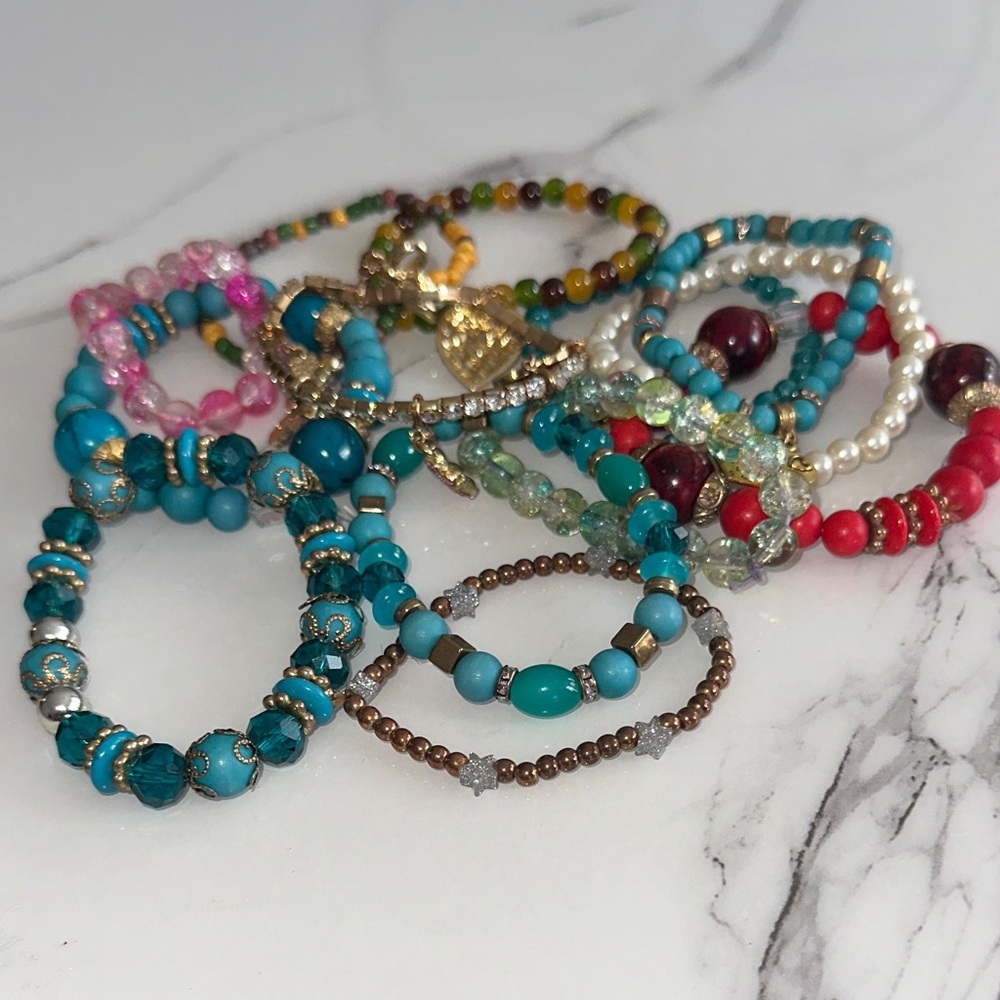 Vibrant Multicolor Beaded Bracelet Collection